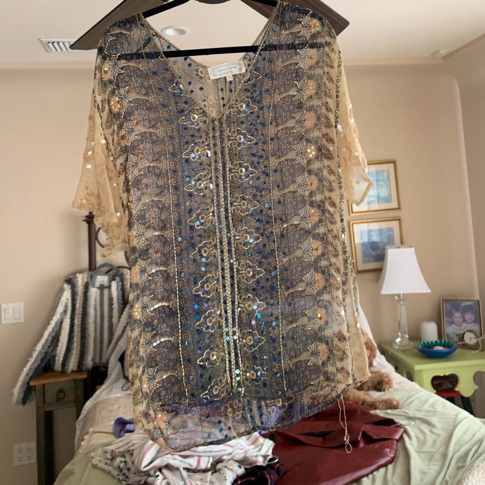 Beyond Vintage Sequin Beaded Top